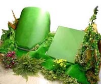 Cubsat semi-enterrés et peint en vert